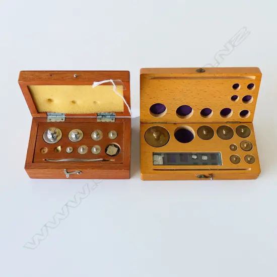 2 BOXED SETS OF LABORATORY WEIGHTS (SOME MISSING)