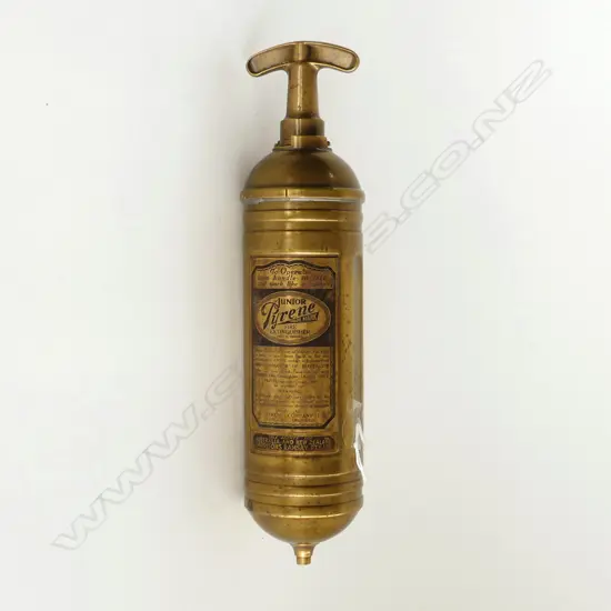POLISHED BRASS PYRENE HAND HELD FIRE EXTINGUISHER L290MM