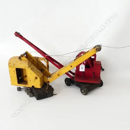 TIN TOY TRIANG CRANE H440MM  & ANOTHER TRIANG   CRANE H330MM
