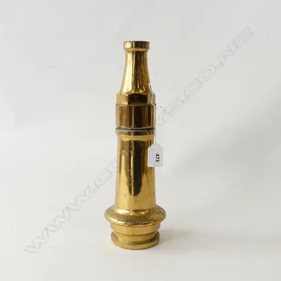BRASS THREE QUARTER INCH FIREMANS HOSE NOZZLE L315 MM