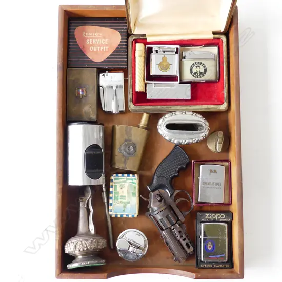 TRAY ASST. NOVELTY TABLE LIGHTERS ETC