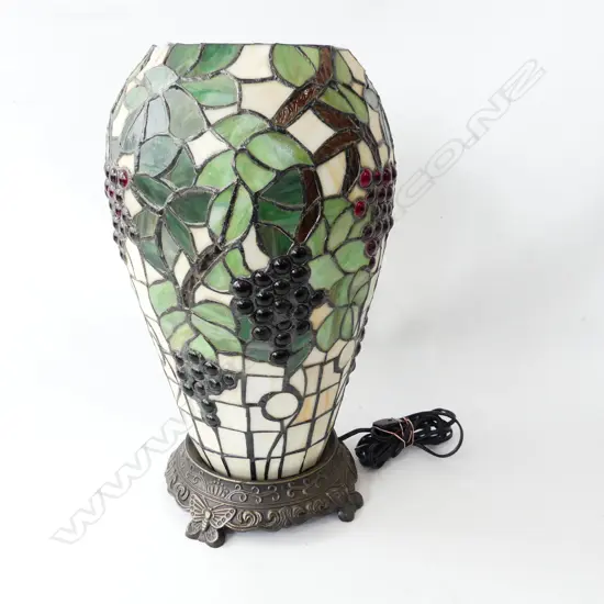 LEADLIGHT LAMP BRONZED GRAPEVINES BASE  DUAL BULB fitting H410MM