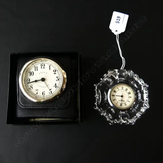 2 CLOCKS; WATERFORD & ROGER LASCELLES 