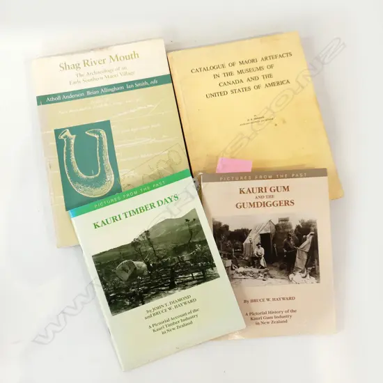 BOOKS; CATALOGUE OF MAORI ARTEFACTS, SHAG RIVER MOUTH, 2 KAURI GUM PICTORIALS
