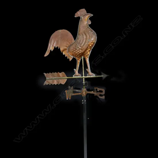COPPER WEATHER VANE w. ROOSTER H.1340mm