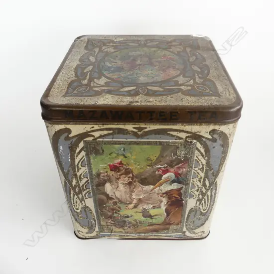 MAZAWATTEE ALICE IN WONDERLAND TEA TIN 230x230x260mm