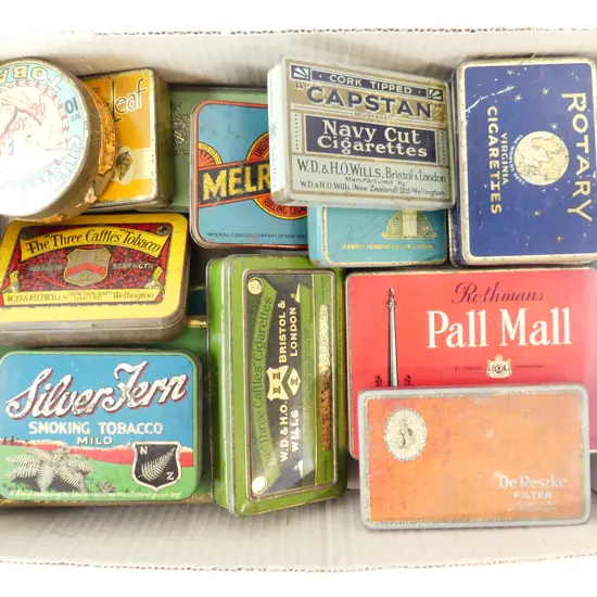 16 ASSORTED TOBACCO TINS INCL SOME NZ
