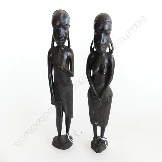 PR WOODEN CARVED AFRICAN TRIBAL FIGURES H. 310mm