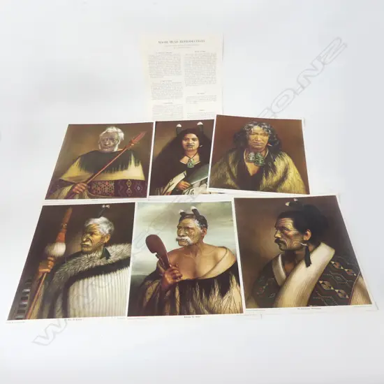 6 MAORI HEAD REPRODUCTIONS, FROM PAINTINGS BY GOTTRIED LINDAUER 240 X 280mm 