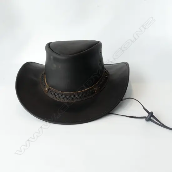 AUSTRALIAN WAGGA WAGGA AUSSIE OUTBACK LEATHER HAT 