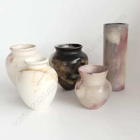 5 ASST NELL NORMA (NZ) POTTERY VASES H. 222, 2 X 175, 160, 125mm ALL SIG. TO BASE