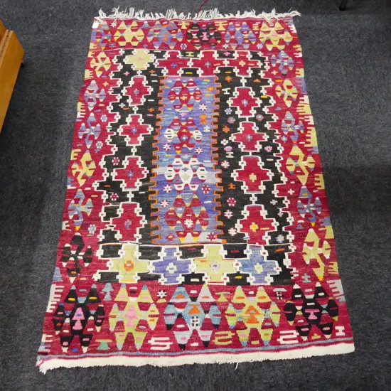 VINTAGE KELIM RUG geometric. 1450 x 900mm