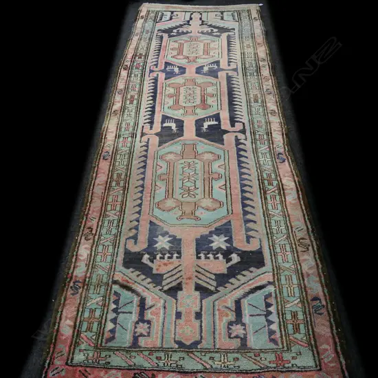 HAND KNOTTED WOOL PILE RUG 3000x1000mm