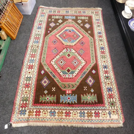 HAND KNOTTED ALL WOOL RUG 1900x1160mm
