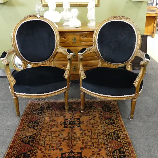 PR OF FRENCH OPEN ARMCHAIRS