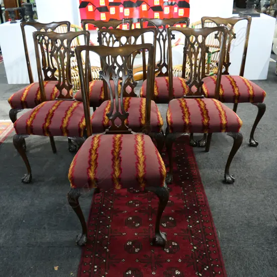 8 CHIPPENDALE STYLE DINING CHAIRS