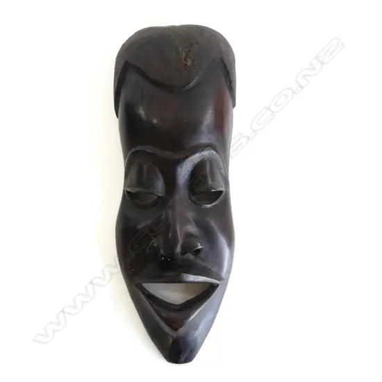 LG, HEAVY CARVED WOODEN AFRICAN TRIBAL MASK H. 465 X 75mm