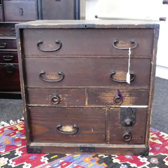 OLD JAPANESE SMALL CABINET 6 drawers H.480mm