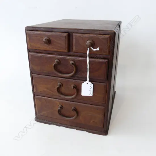 OLD JAPANESE SMALL COLLECTOR'S CHEST 5 drawer H.250mm