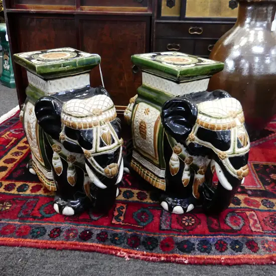 PR CERAMIC ELEPHANT STOOLS H.380mm