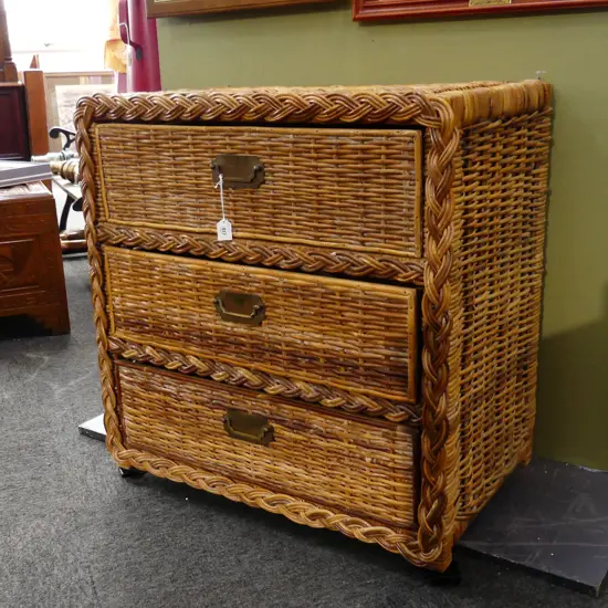 SET VINTAGE CANE DRAWERS - 3 DRAWERS 765 X 465 X 770mm