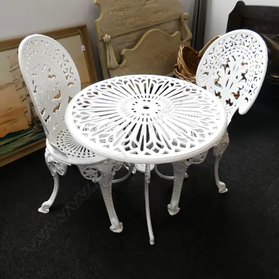 OUTDOOR GARDEN / PATIO SET , TABLE (DIA 710mm) + 2 CHAIRS