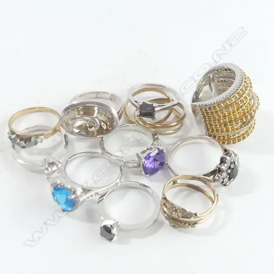 11 ASST RINGS INCL STG SILVER 