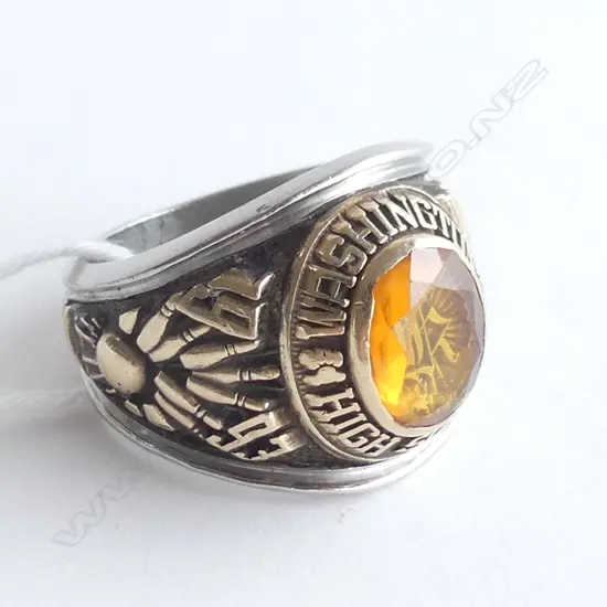 'WASHINGTON HIGH SCHOOL KILE 1993' LGE SILVER RING