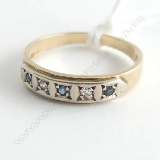 9CT SAPPHIRE & DIAMOND ETERNITY RING 1.7 GRAMS SIZE K