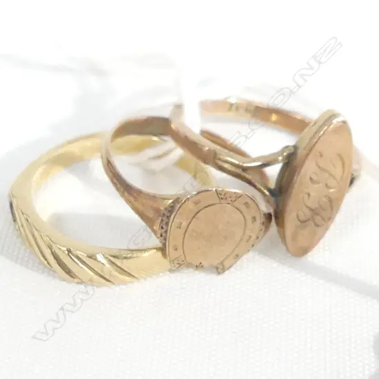 3 ASST 9CT GOLD RINGS;  AF 6.79GMS