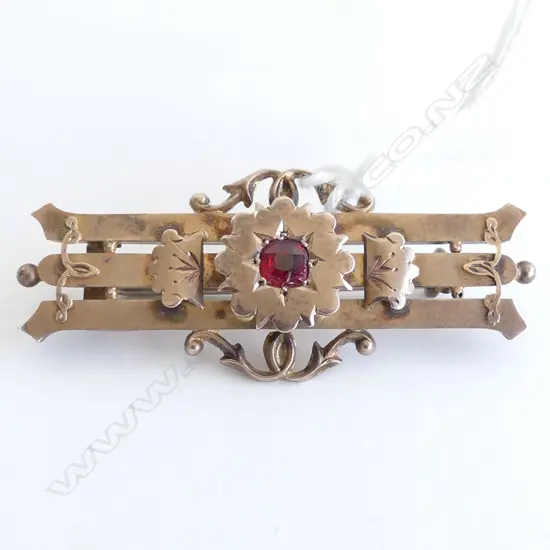 FANCY 9CT VICTORIAN BAR BROOCH 5.2gms