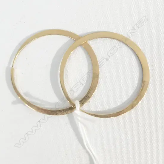 PR 9CT GOLD LARGE FLAT HOOP EARRINGS 7.21GMS