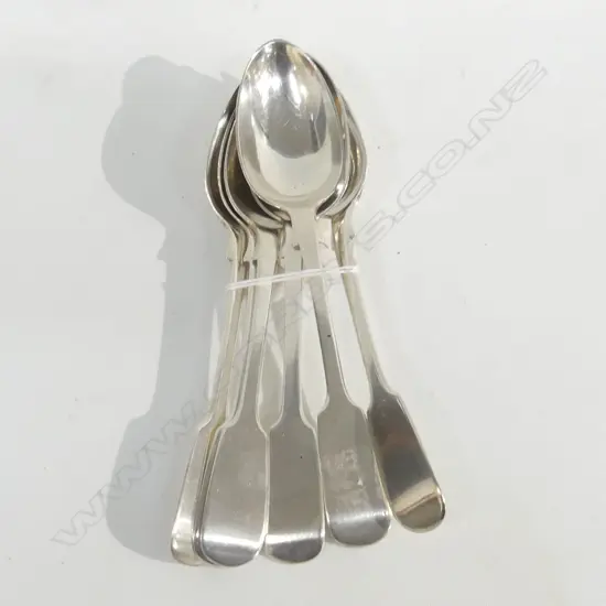 SET 6 VICTORIAN SILVER DESSERT SPOONS FIDDLE PATTERN 230gms
