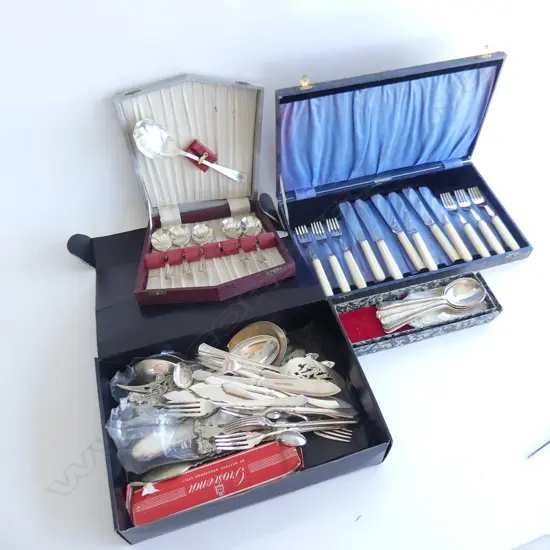 4 BOXES SILVER PLATED CUTLERY 