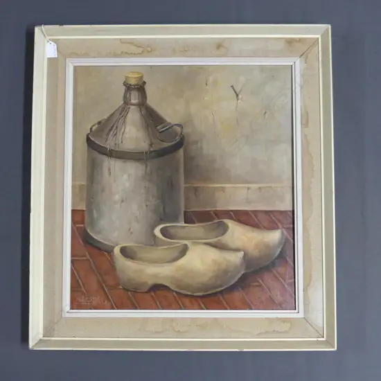 BEN VROLIJK STILL LIFE - CLOGS - OIL '61 540x490mm