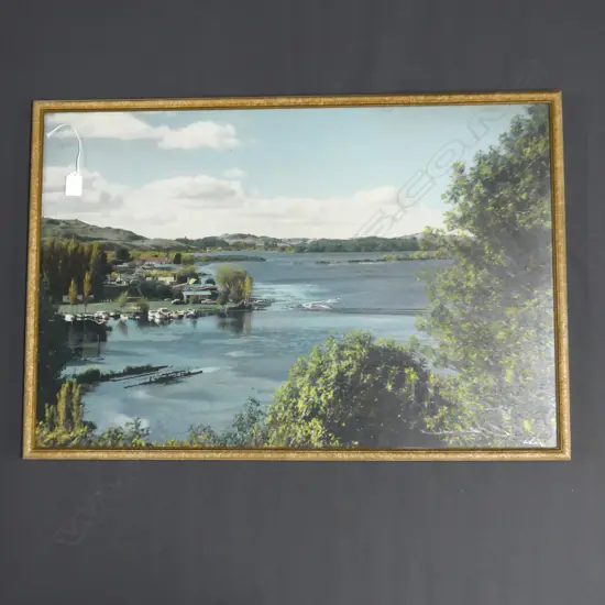 HAND COLOURED WHITES AVIATION PRINT LAKE ROTOITI 500x750mm