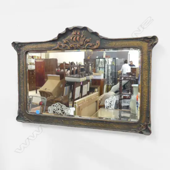 GILT FRAMED SHIP MIRROR 580X 820 MM