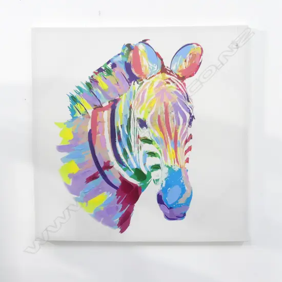 ZEBRA ACRYLIC ON CANVAS H800 X 800MM