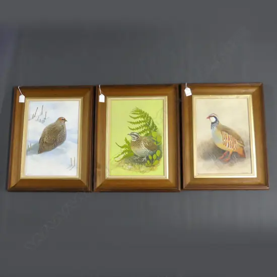 MARTIN WOODCOCK (UK 1935-2019) 3 QUAIL OILS 340x240mm