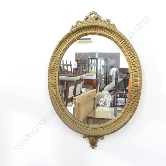 OVAL GILT FRAMED MIRROR 730X500MM