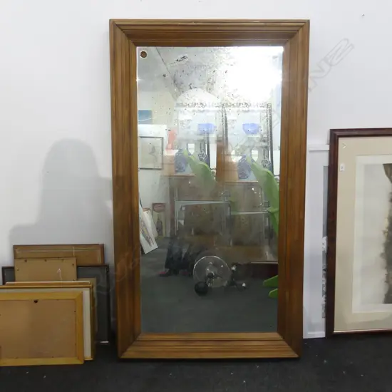 LARGE WOOD FRAMED MIRROR