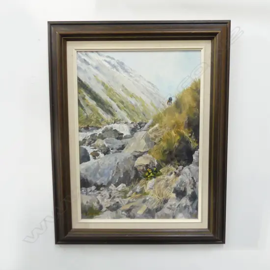 SPEARGRASS VALLEY NELSON LAKES OIL SIGNED CLEGHORN 345x245mm