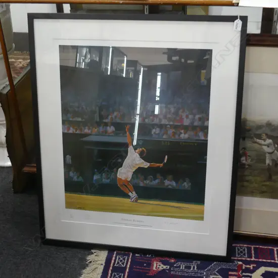 TERRANCE GILBERT LTD.ED. LITHO OF 'STEFAN EDBERG' Signed #163/250 & signed by Edberg 700 x 570mm 