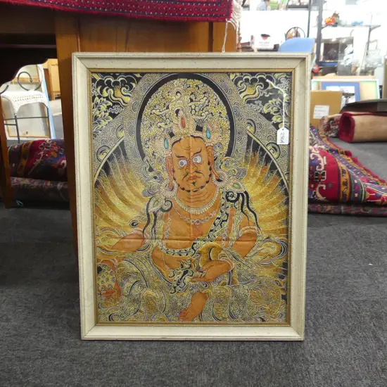 OLD CHINESE FRAMED THANGKA  430 X 550MM