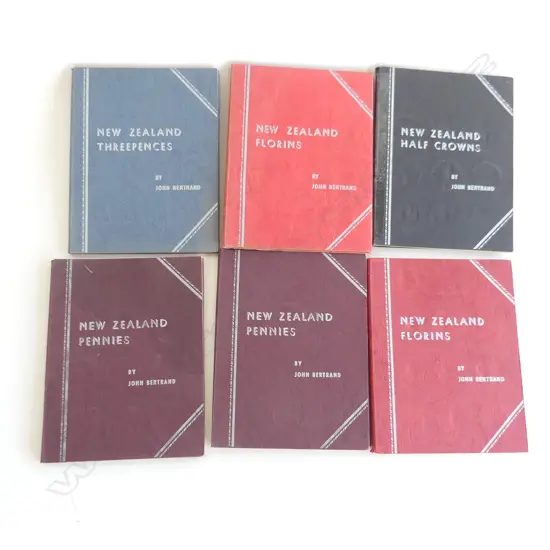 6 ALBUMS OF NZ; FLORIN SETS, 1 THREEPENCES, 2 PENNIES & 1 HALF CROWNS - SOME INCOMPLETE