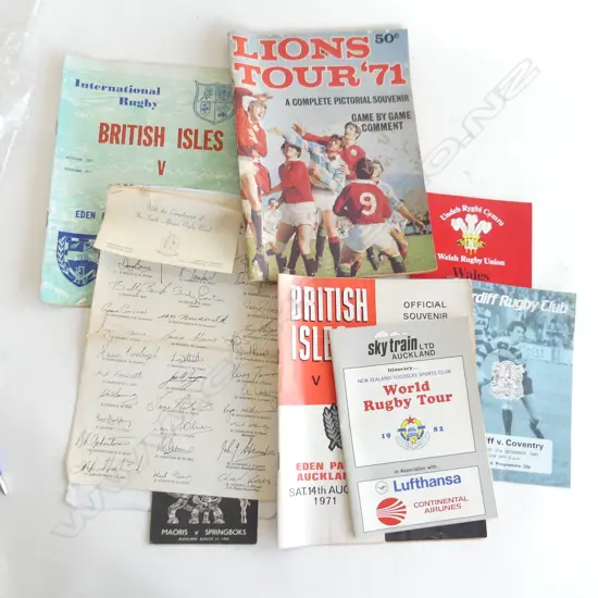 BAG OLD RUGBY TOUR PROGRAMMES ETC INC. MAORIS V SPRINGBOKS 1956 GAME TICKET