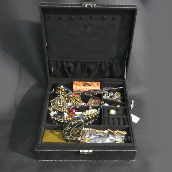 BLACK CASE OF ASST. COSTUME JEWELLERY