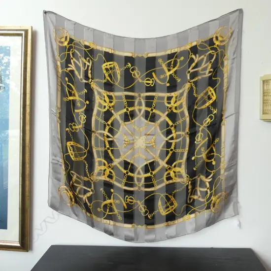 VINTAGE 100% SILK SCARF BY ROLAND MUNNIER PARIS