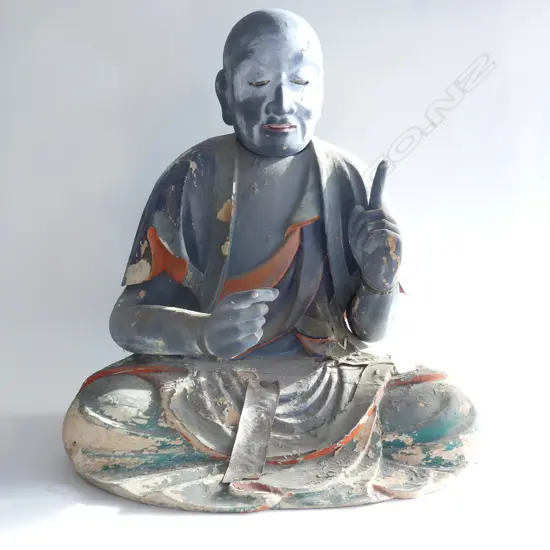 ANTIQUE JAPANESE WOODEN STATUE H.610mm. ..