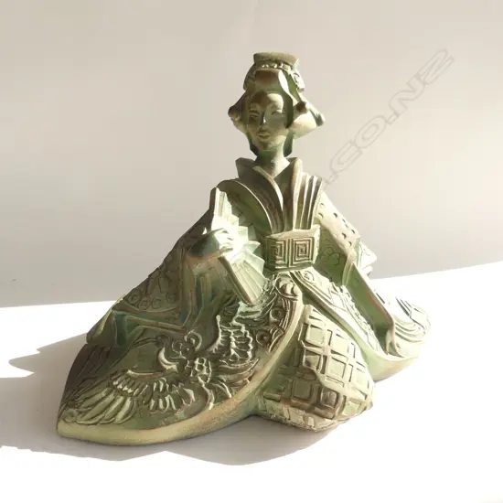 LG AUSTIN PRODUCTIONS ORIENTAL GEISHA SCULPTURE H. 350MM SIGNED / 1989